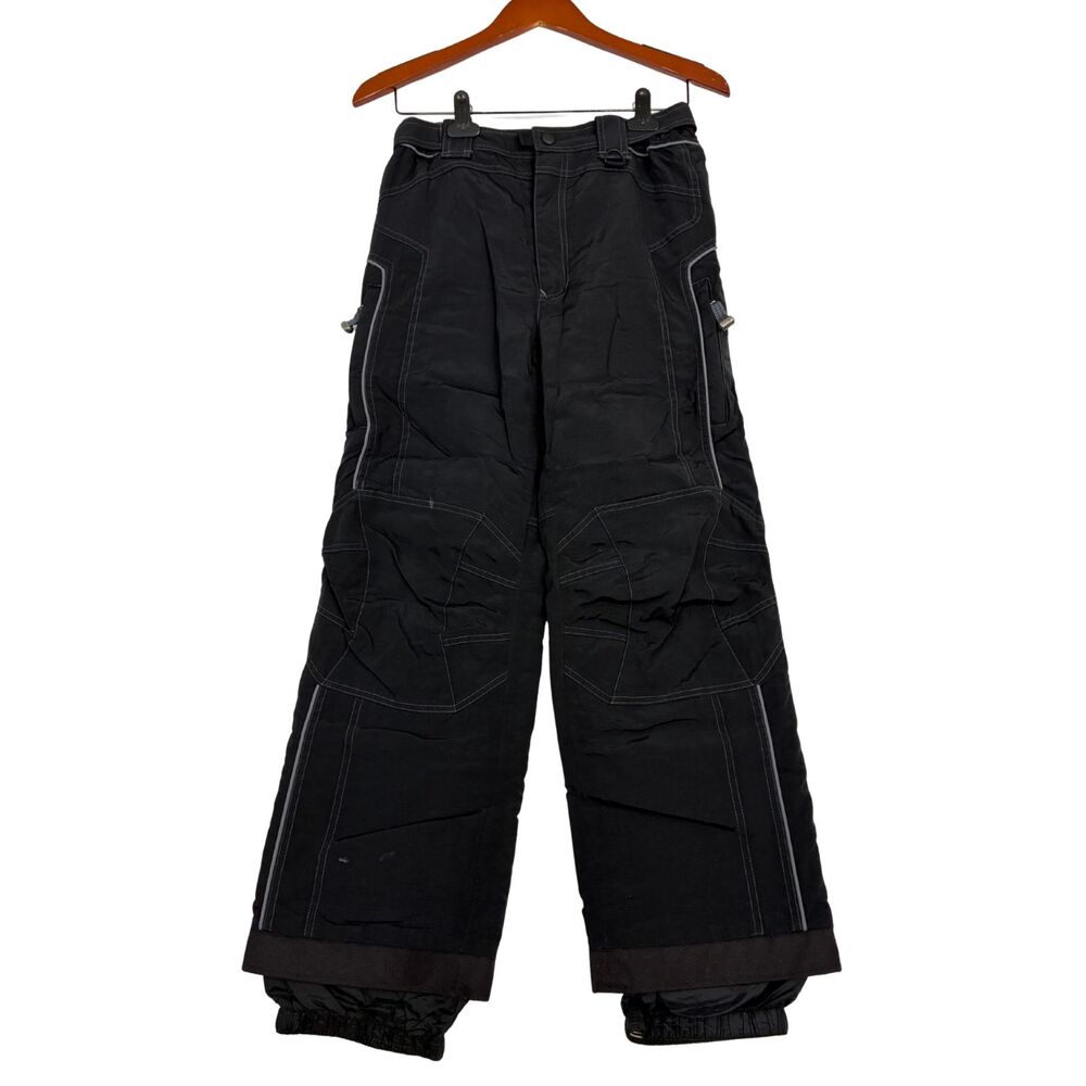 Obermeyer Jet Juniors 14 Black Insulated Snow Ski Pants EWS Adjustable Waist